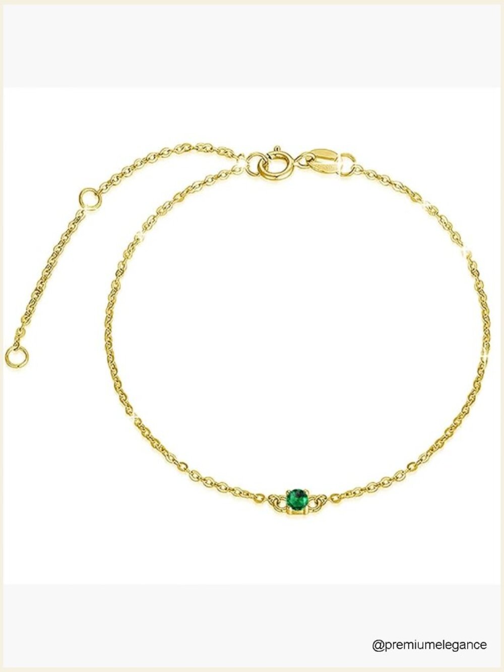 14K Solid Gold Thin Cubic Zirconia Bracelet, 6.5+1+1 Inch